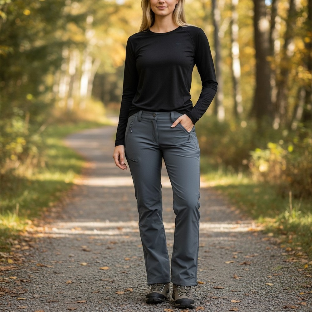 Outdoor Ventures Softshell Pants 10 Gray Fleece‎ Lined Hiking 21SF0296-018E